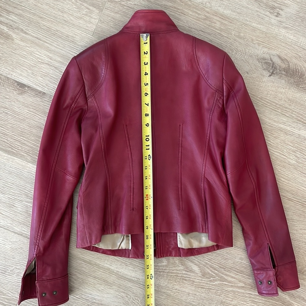Banana Republic Burgundy Leather Jacket in XS - Picture 15 of 16
